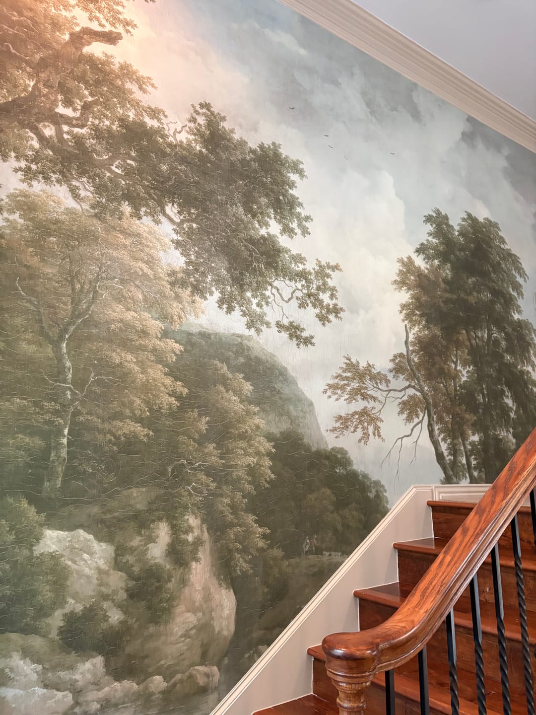 Customer photo review of Sylvia - Forest Waterfall Landscape Painting Wallpaper Mural