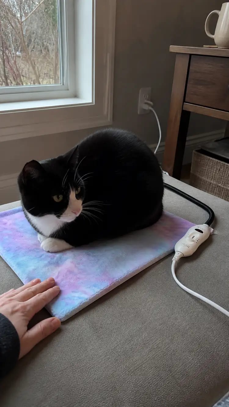 Customer photo review of CozyGlow Adjustable Pet Heating Pad