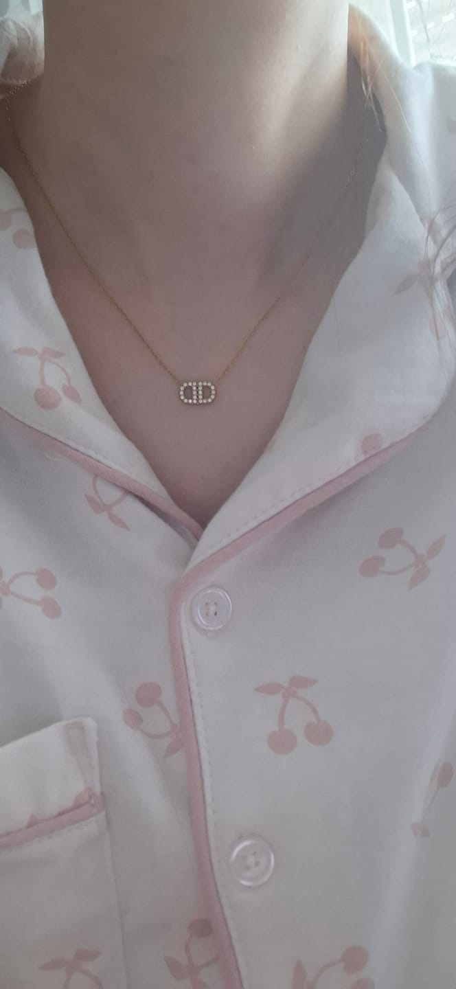 Customer photo review of Deluxe Pave Kette 14K Vergoldet
