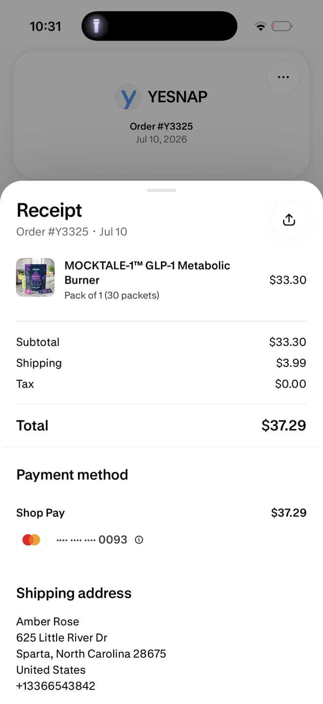 Customer photo review of MOCKTALE-1™ GLP-1 Metabolic Burner