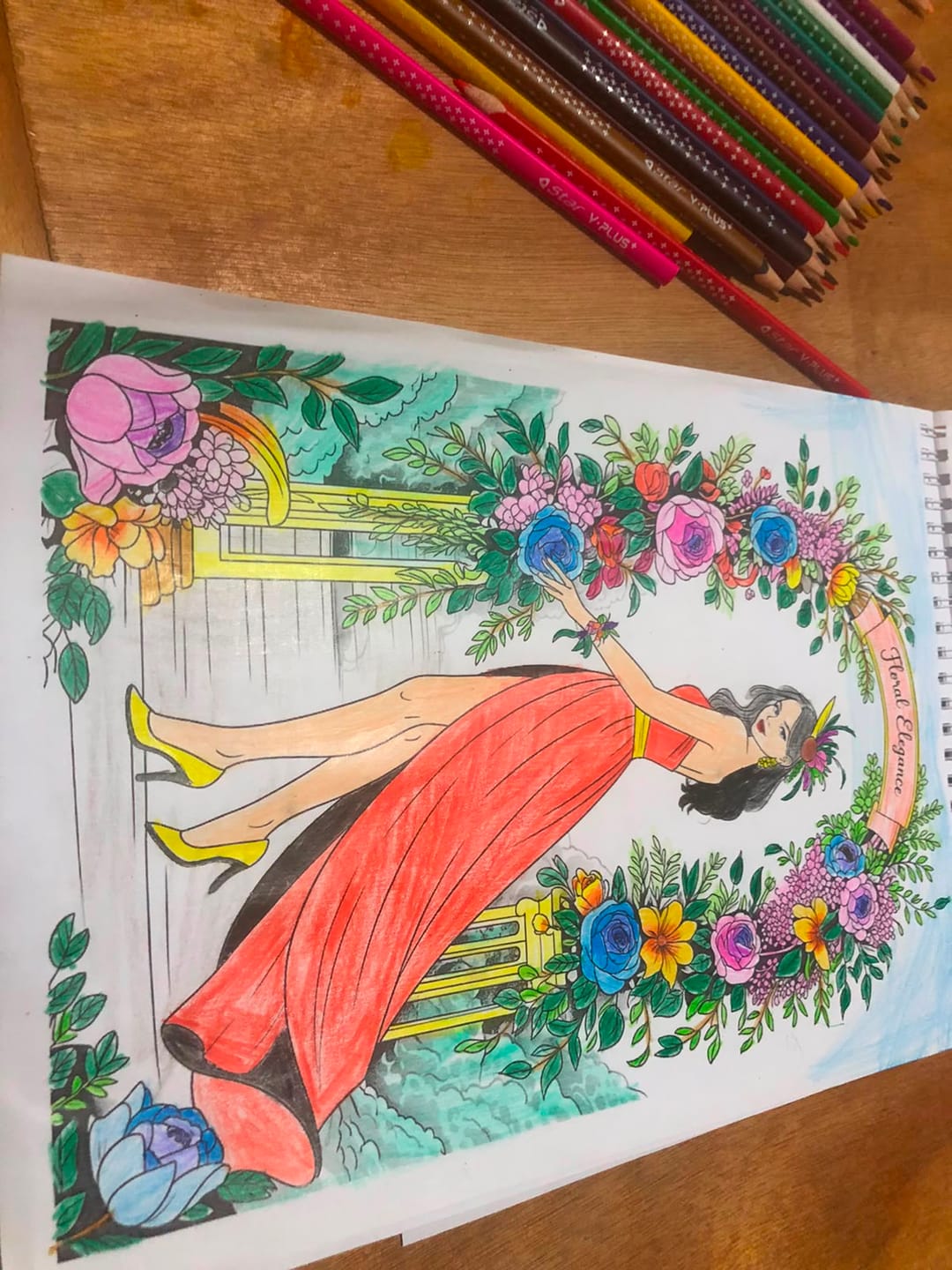 Customer photo review of 🎁كتب التلوين للكبار +24 قلم تلوين احترافي