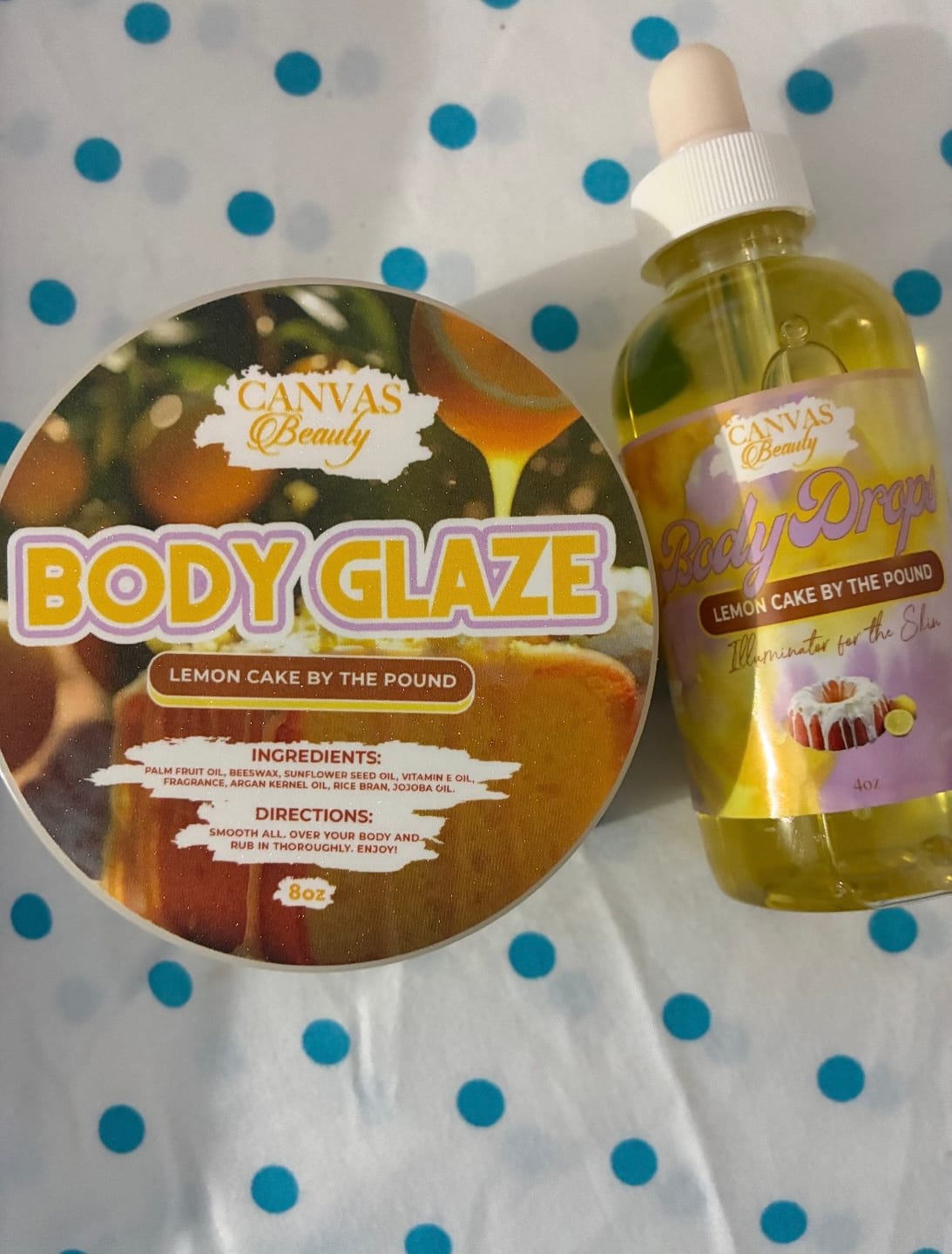 Customer photo review of (NEW) BODY DROPS: LEMON CAKE BY THE POUND
