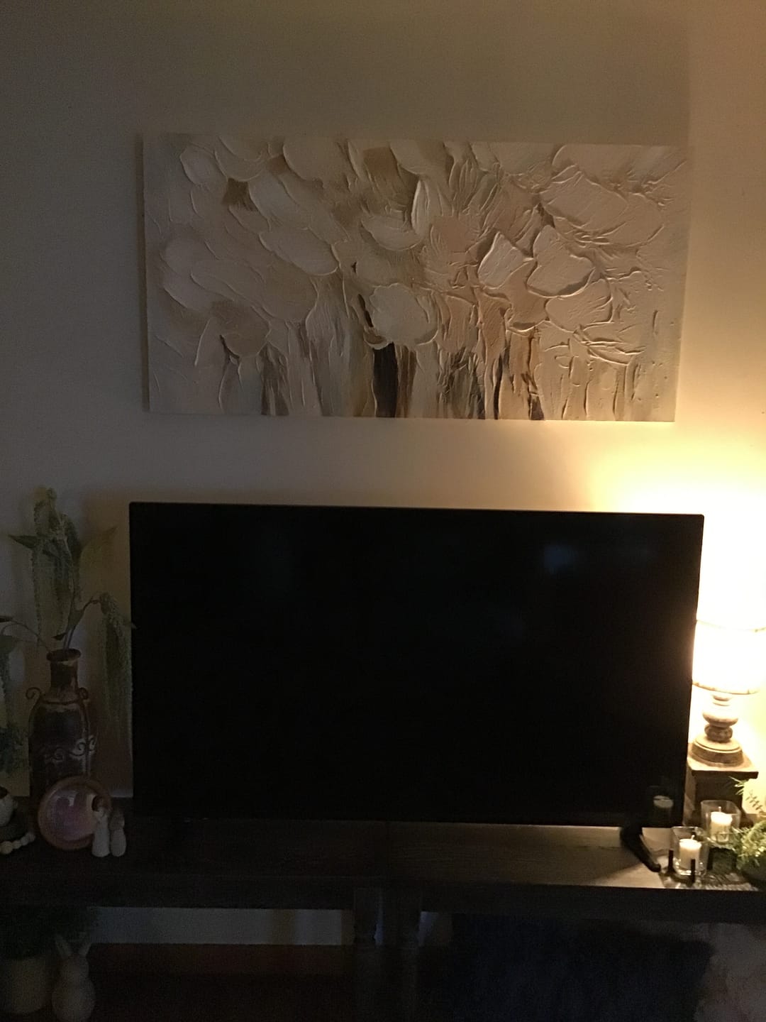 Customer photo review of #CL-Custom Stretched only Flower Abstract Textured Wall Art #FP178