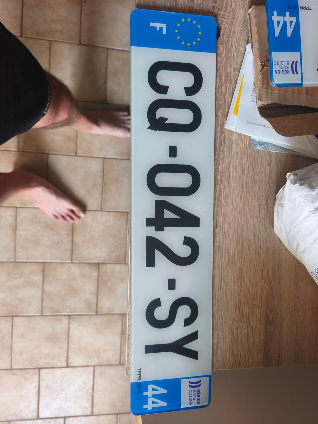 Customer photo review of Plaque auto plexiglass homologuée