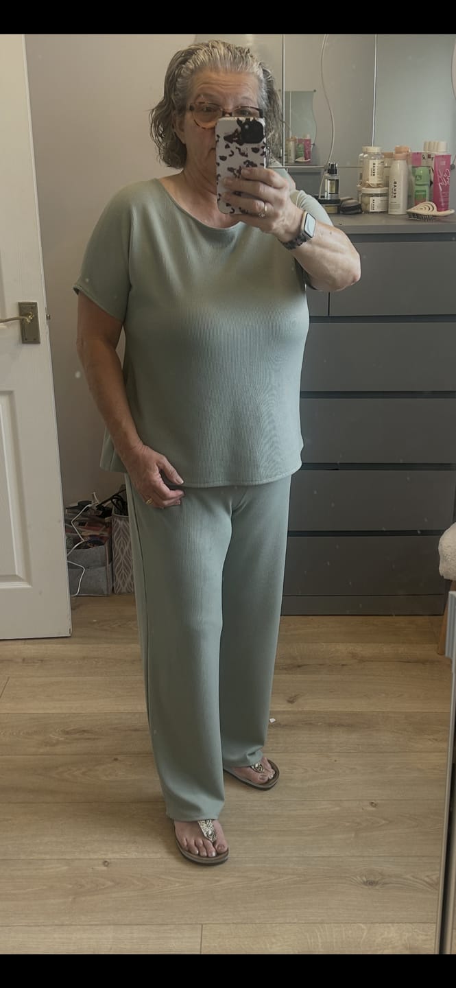 Customer photo review of Sage Green Knit Jersey Fabric