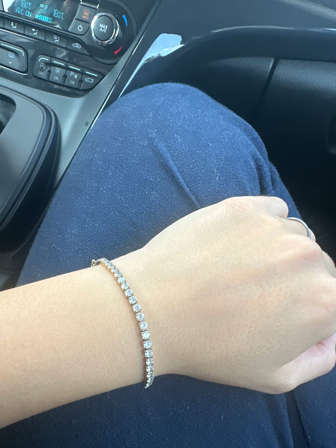 Customer photo review of Ava Petite Gold White Bracelet