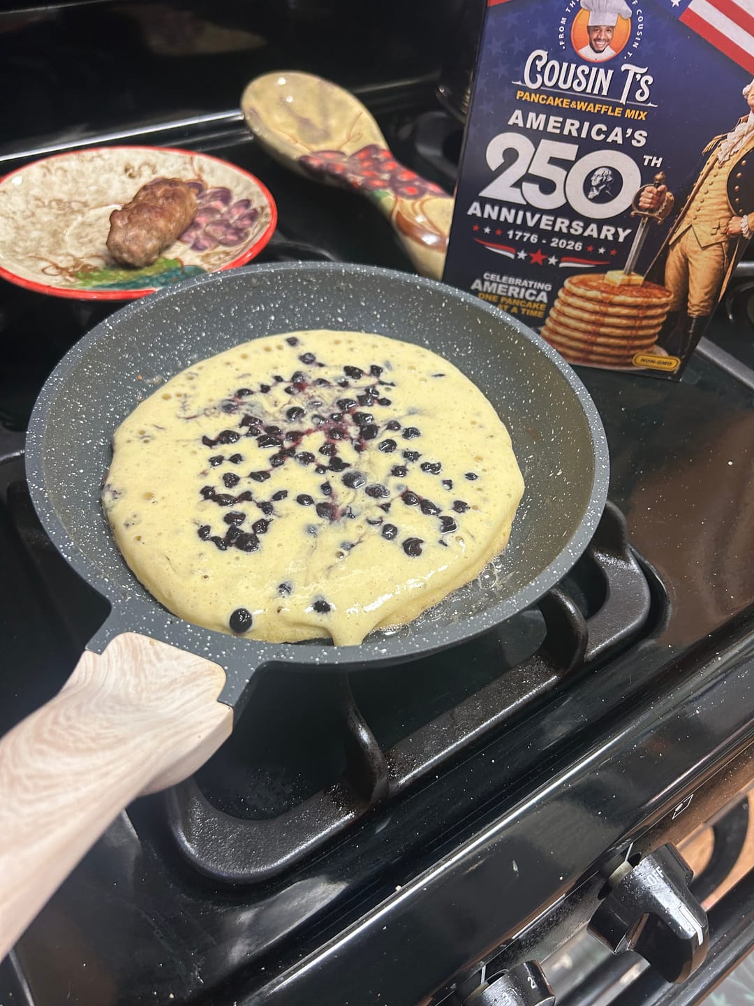 Customer photo review of Cousin T's 250th Anniversary Pancake & Waffle Mix