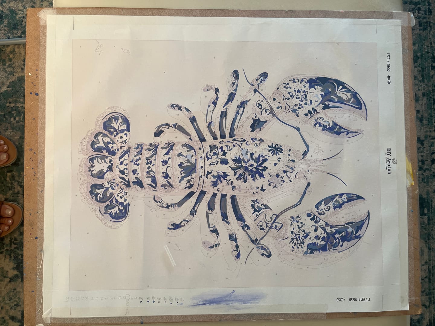 Customer photo review of Delft Lobster | Paint by Number