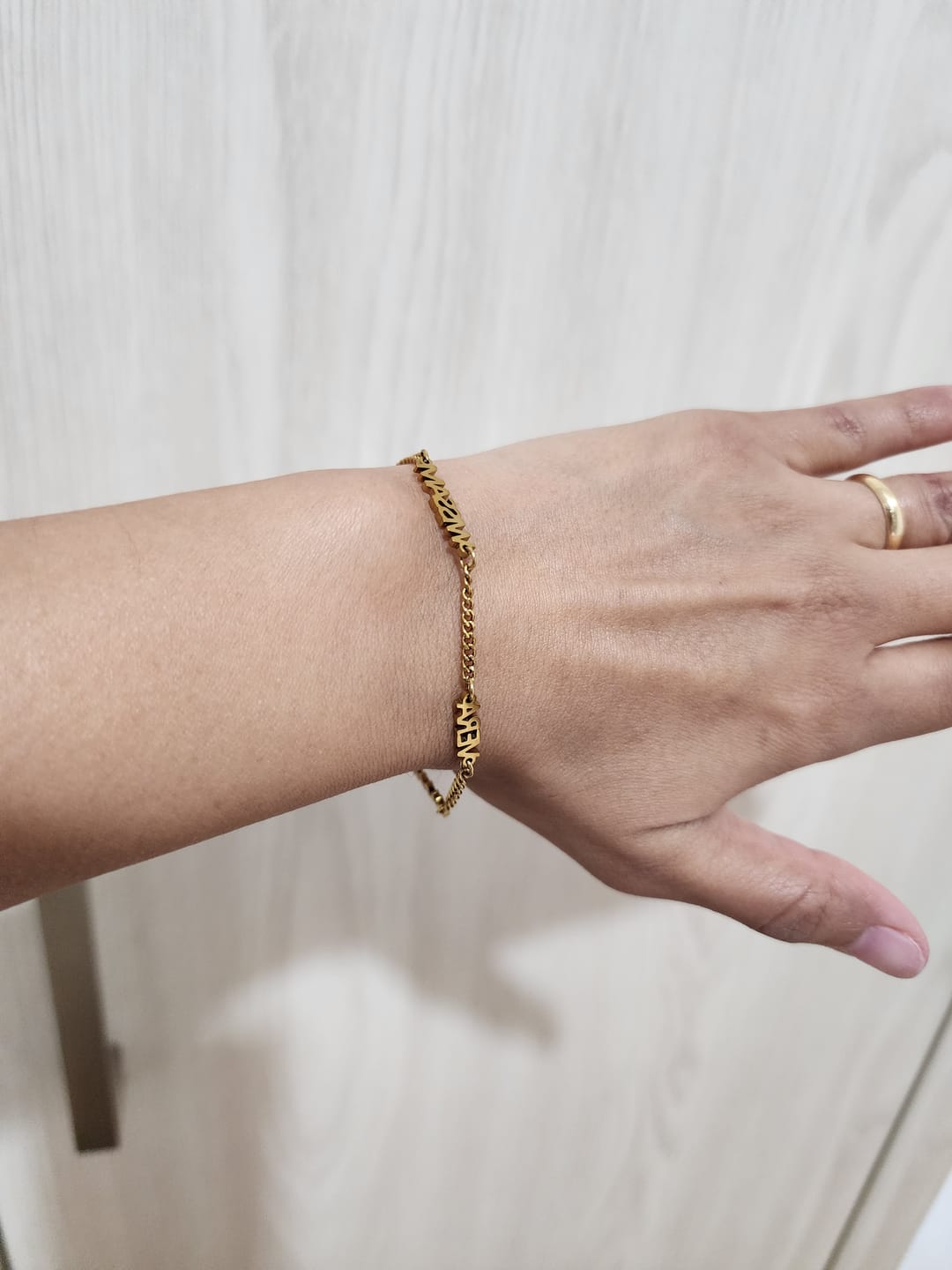 Customer photo review of Custom Name Bracelet