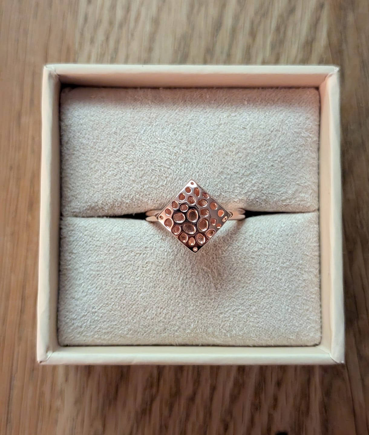 Customer photo review of Lattice Pebble Ring