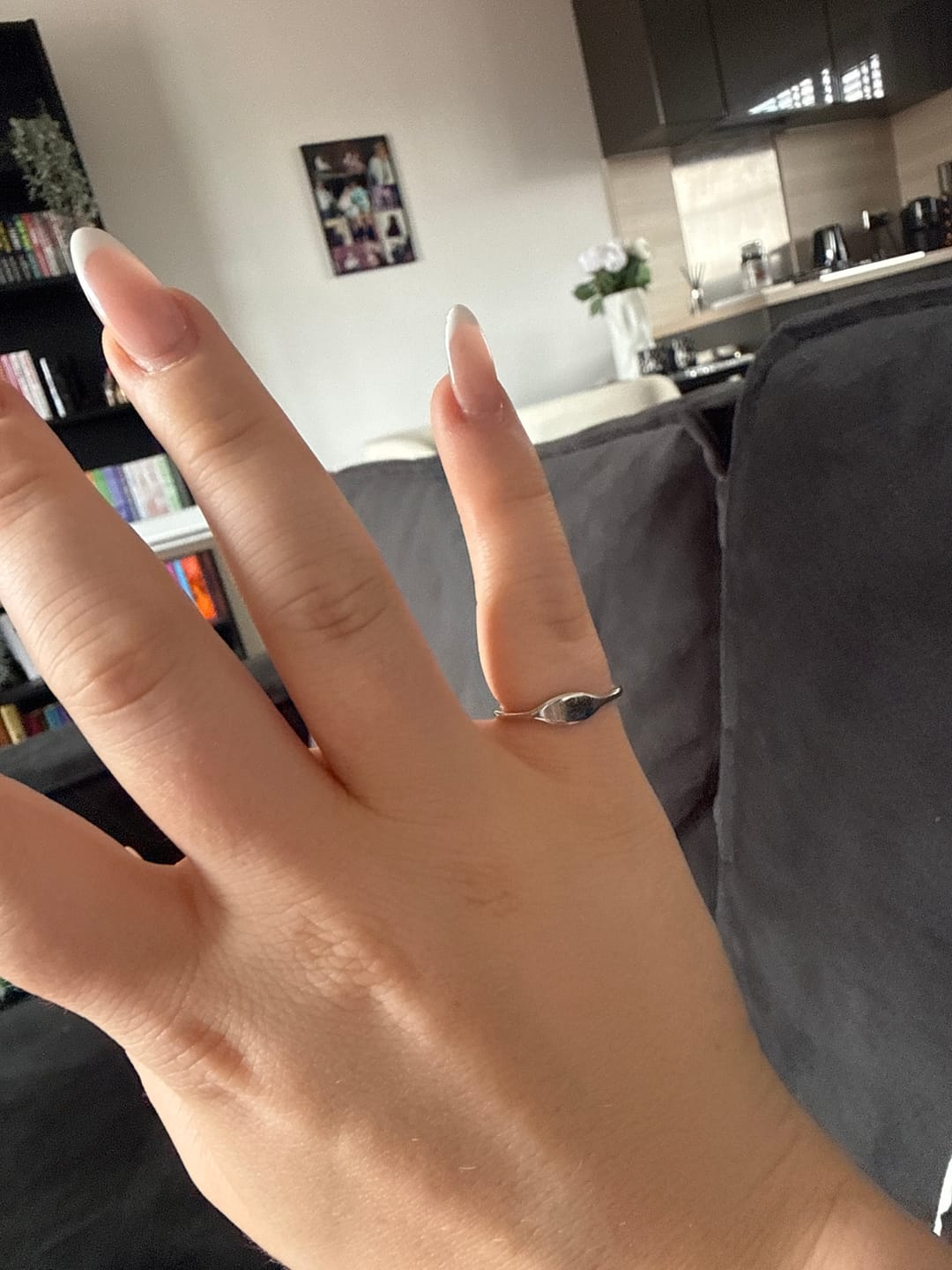 Customer photo review of Silver Personalised Initial Signet Ring