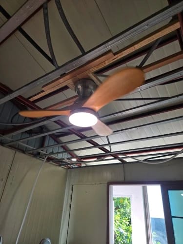 Customer photo review of Solid Wood Blade Ceiling Fan Light With Integrated LED and DC Motor