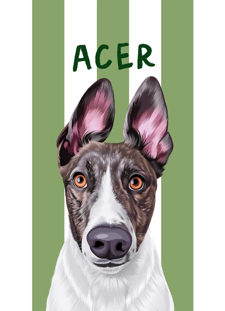 Customer photo review of Stripy | Custom Pet Portrait