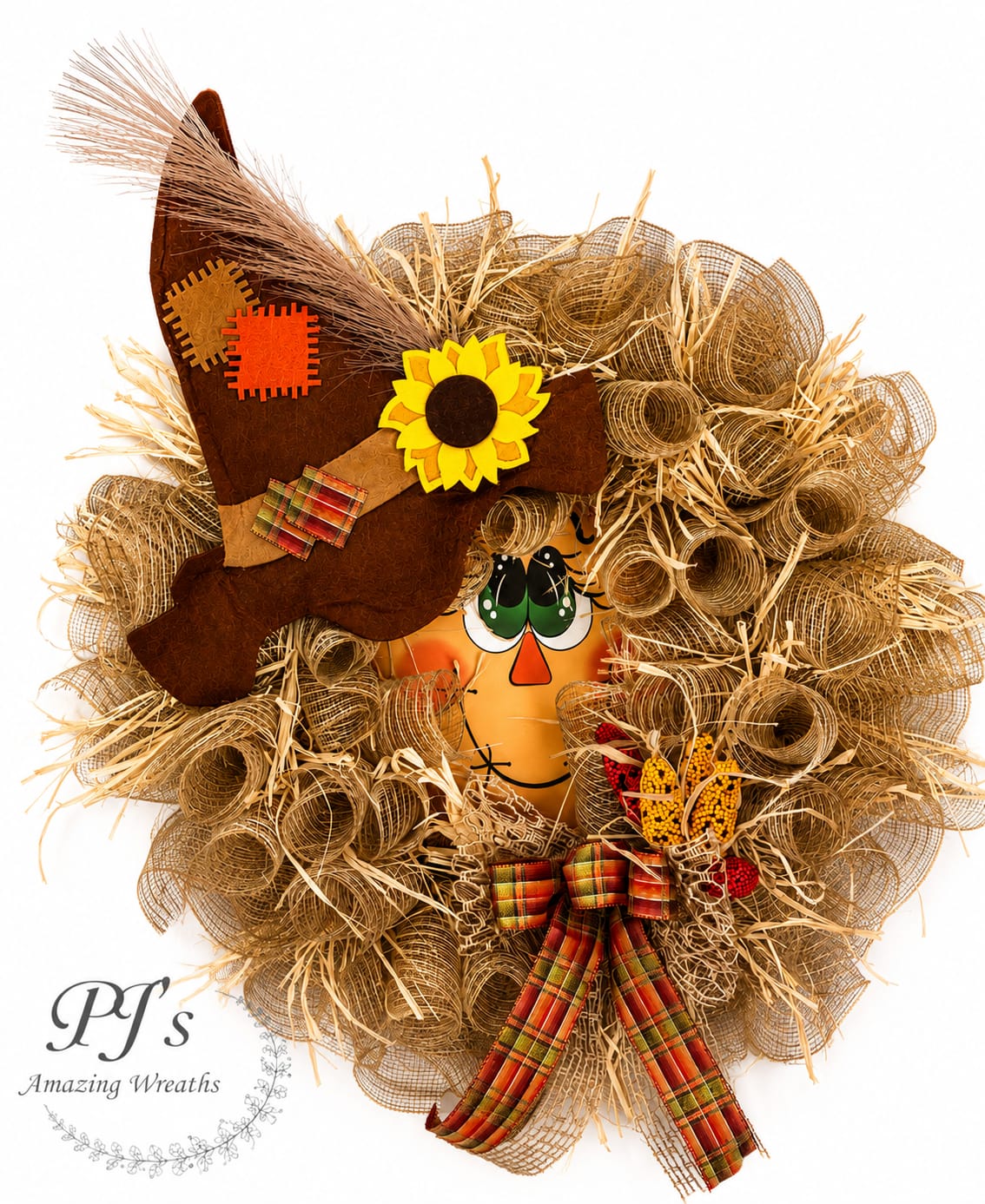 Customer photo review of Vinyl Decal | Scarecrow Face | Halloween | Autumn | Fall, 10.5" Vinyl Round
