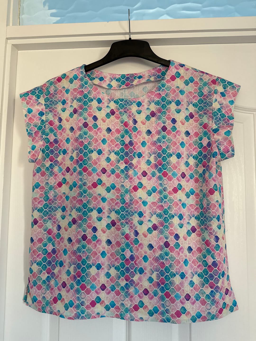 Customer photo review of Abstract Tiles Linen Viscose Fabric