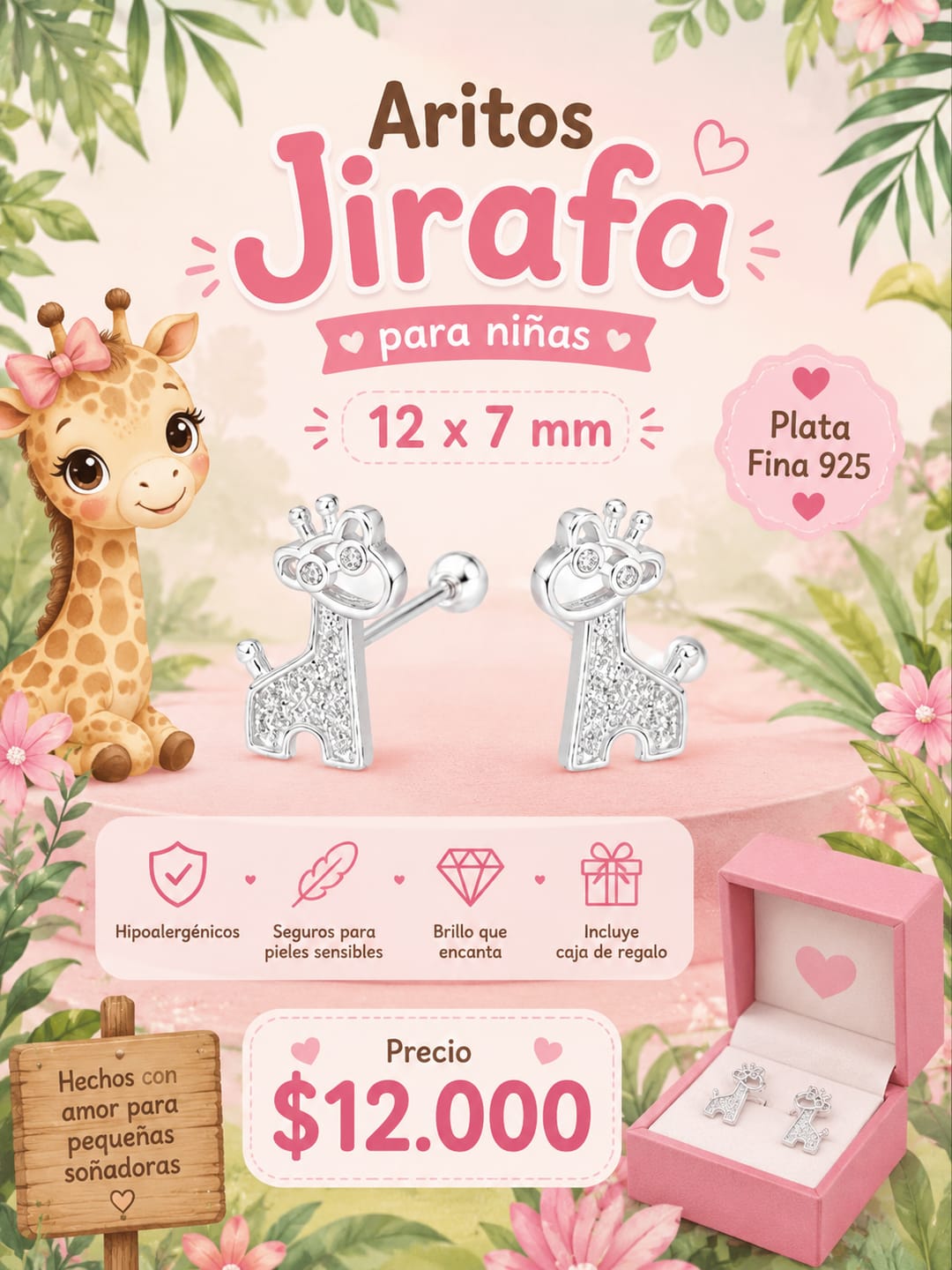 Customer photo review of Aro con Tope Jirafa Circones 12x7 mm