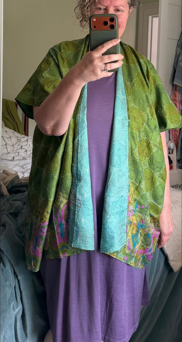 Customer photo review of Vintage Silk Trudi Poncho No.109 Jodhpur Edit
