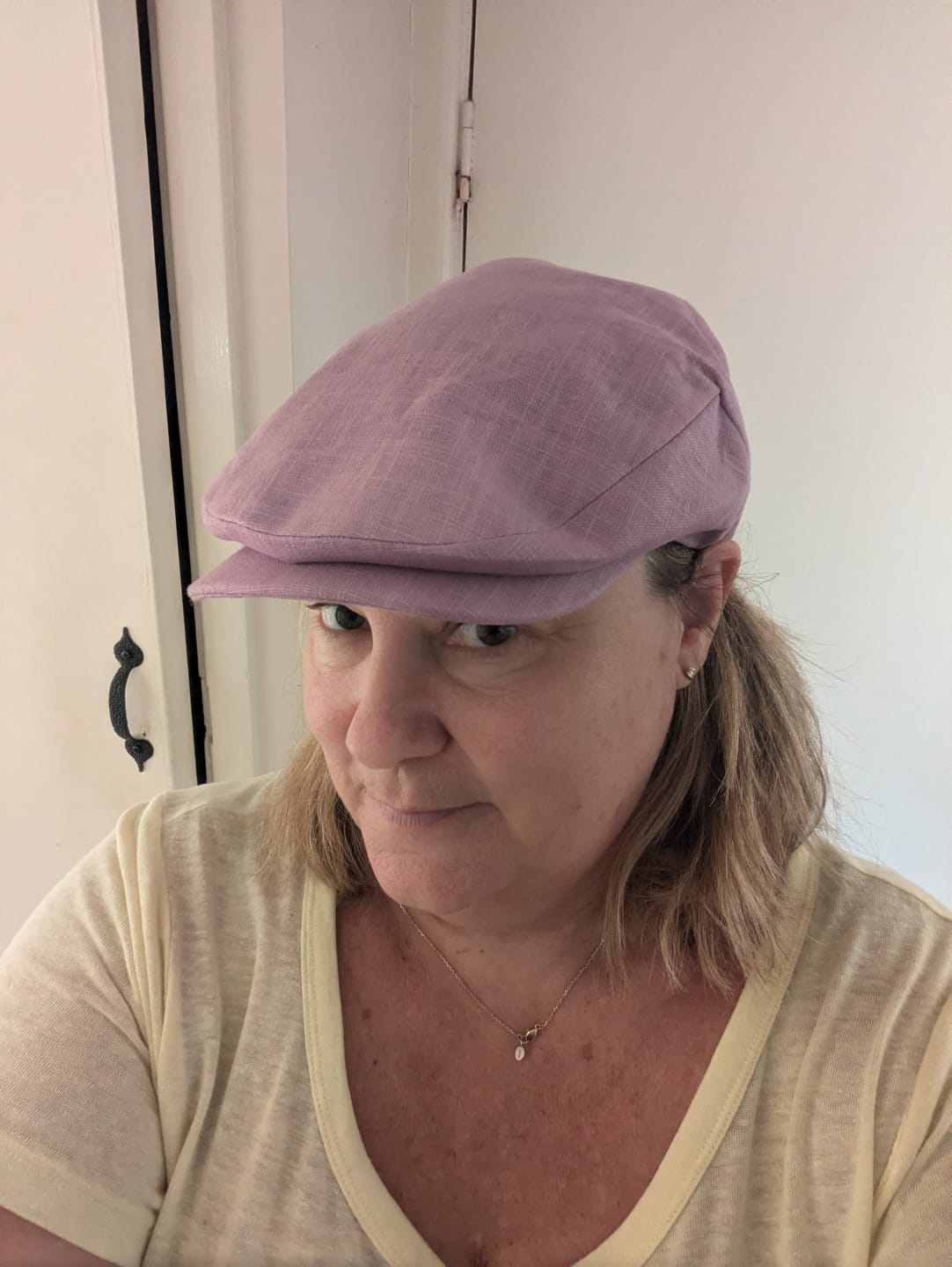 Customer photo review of British Linen Flat Cap
