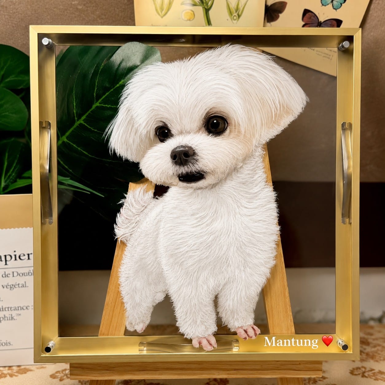 Customer photo review of 3D Hand-Drawn Pet Portraits