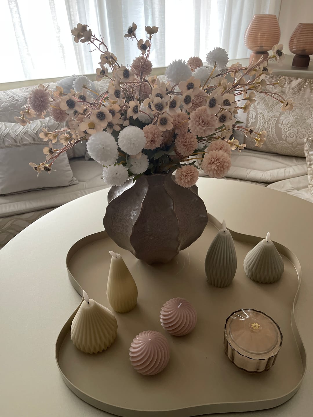 Customer photo review of Wax Arrangement - Beige mix