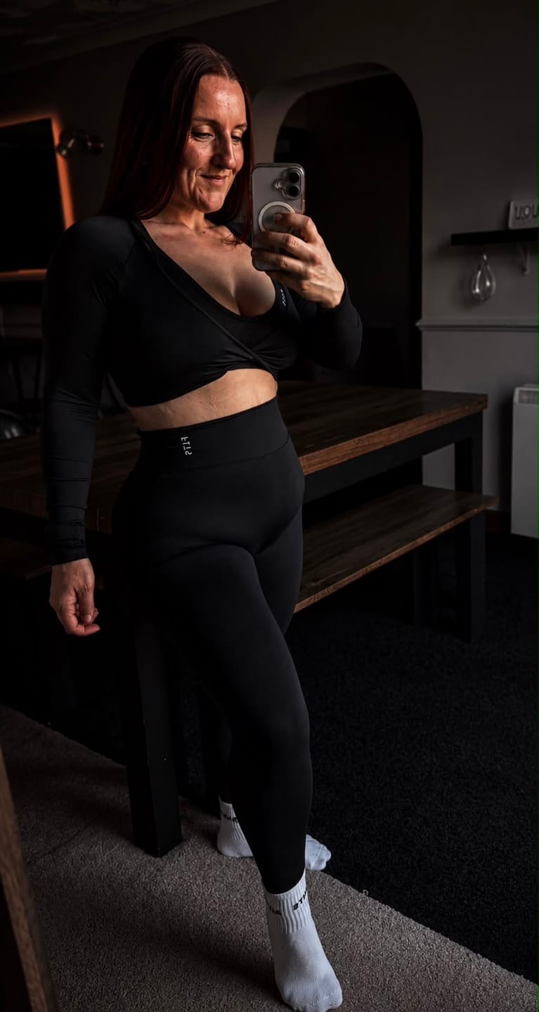 Customer photo review of Long Sleeve Wrapped Front Top