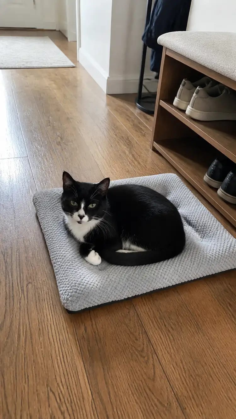 Customer photo review of Plush Haven Calming Pet Bed