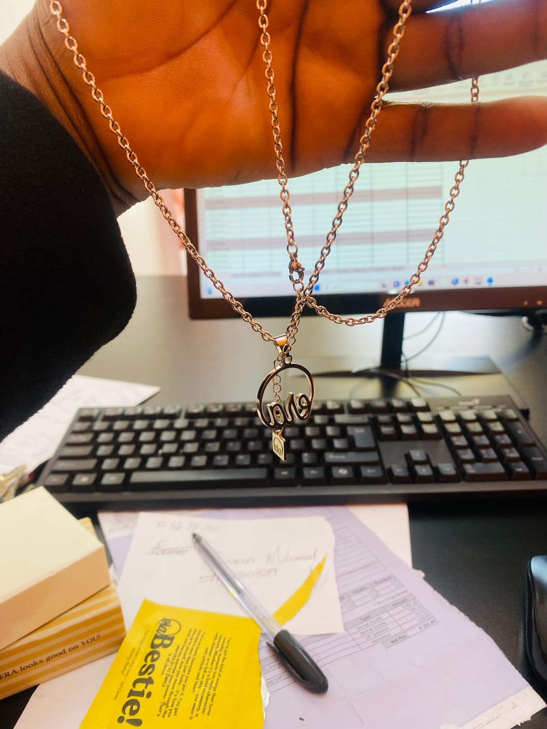 Customer photo review of Silver Era Necklace