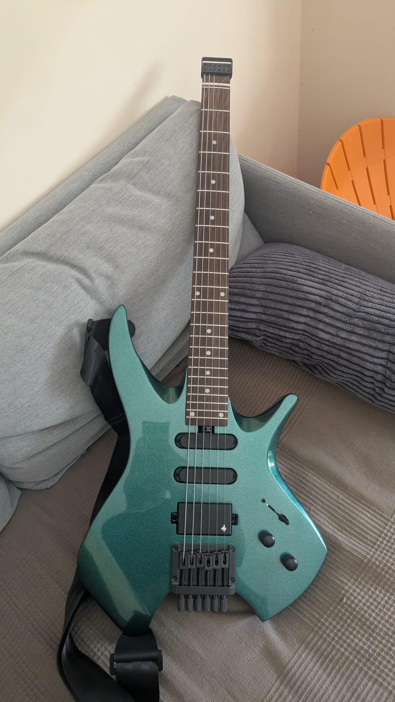 Customer photo review of Donner HLX-500 Guitarra eléctrica sin pala【Modelo original NHL-500】