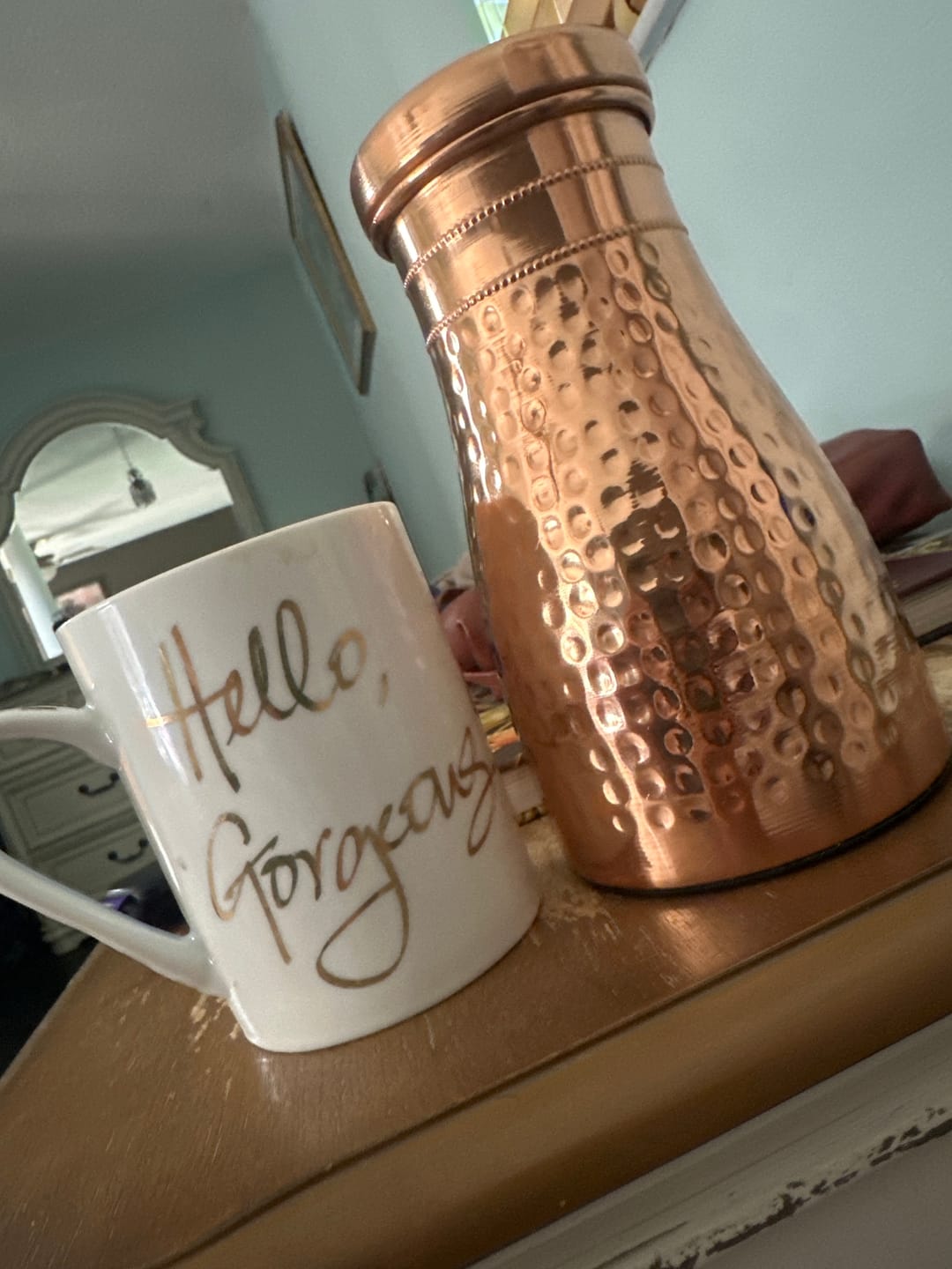 Customer photo review of Himalayan Ayurvedic Bedside Carafe