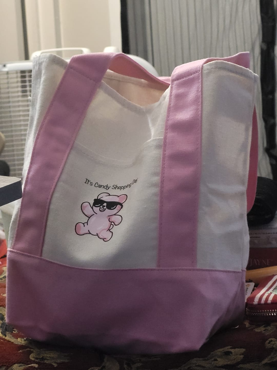 Customer photo review of “It’s Candy Shopping Day” Mini Tote Bag