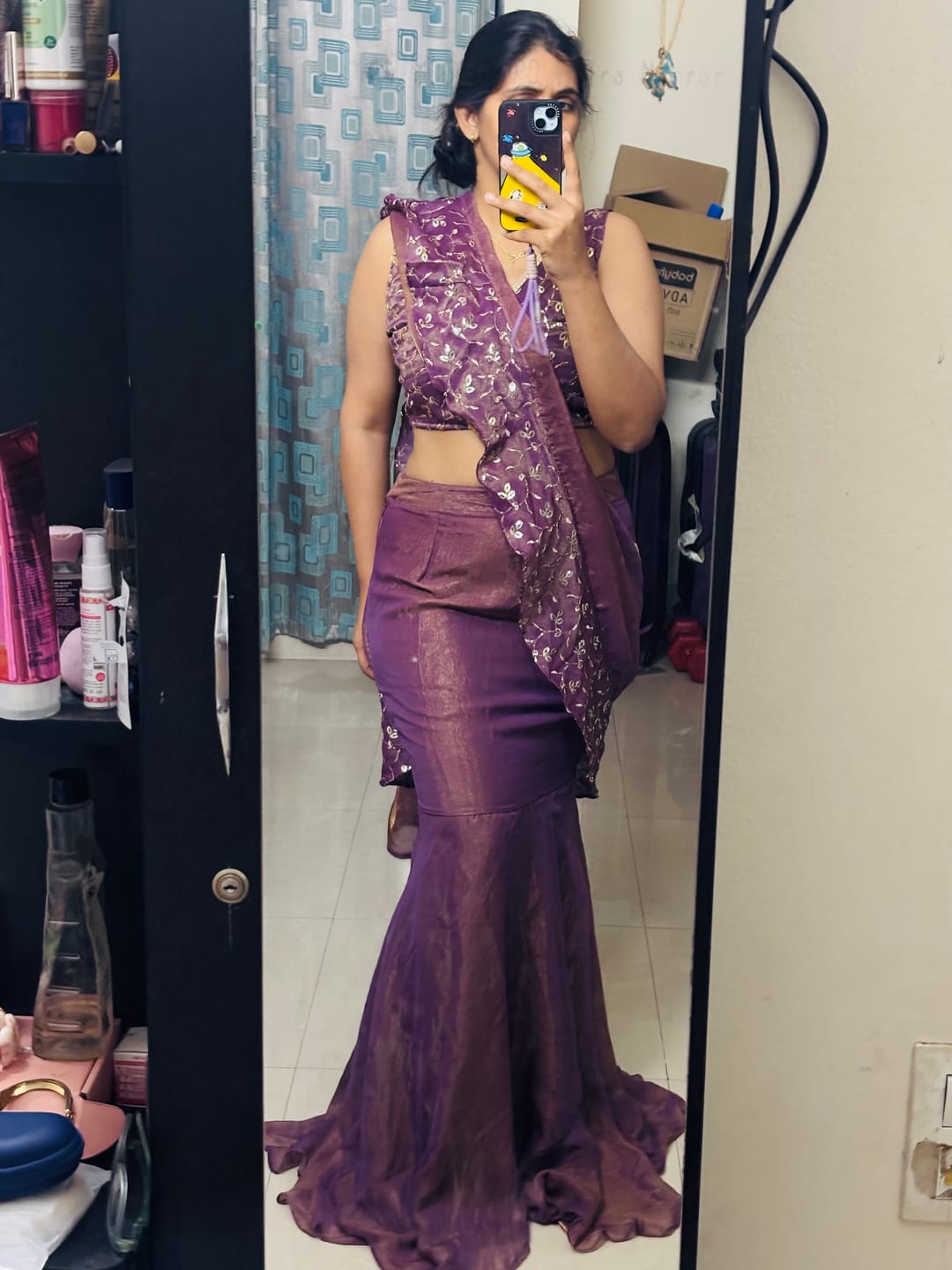 Customer photo review of Mastaani Berry Bloom Saree Set