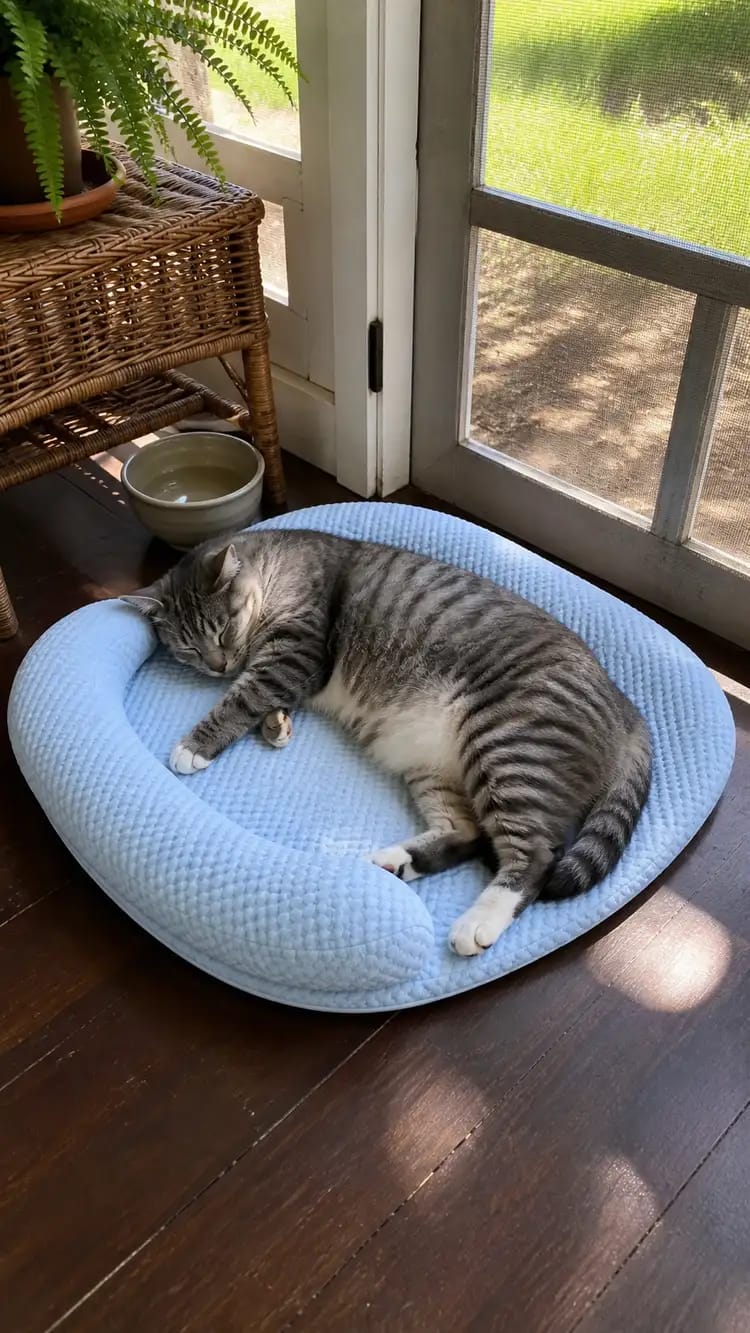 Customer photo review of Chillbuddy Oasis Cooling Pet Bed