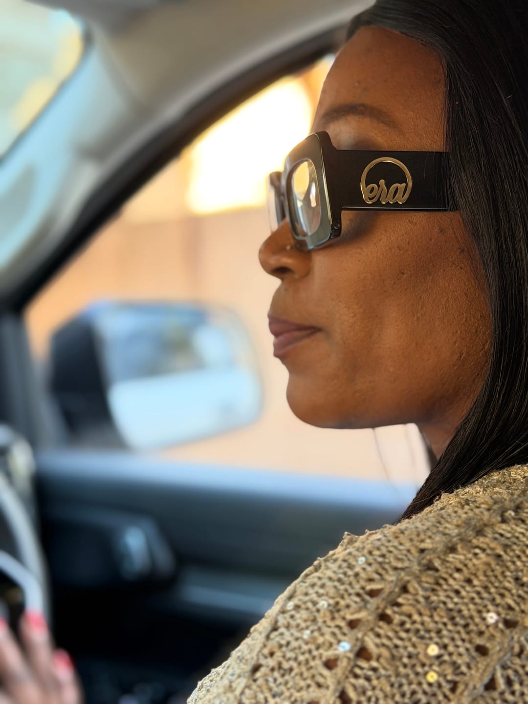 Customer photo review of Era Clear Lens Empire Sunglasses