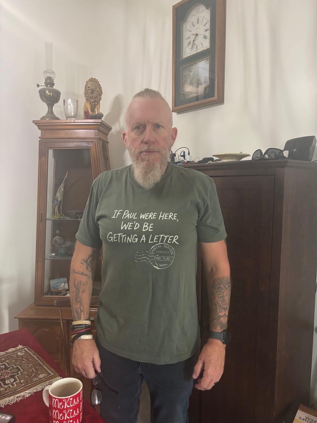 Customer photo review of Paul's Letter T-shirt