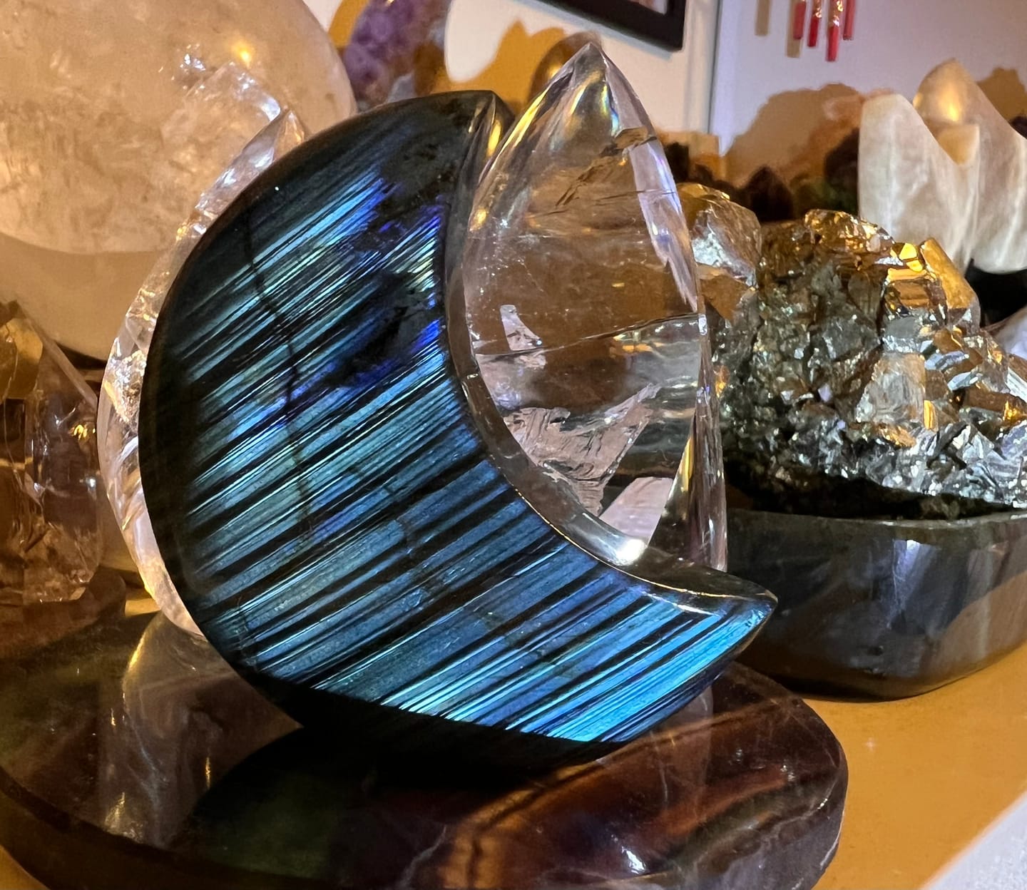 Customer photo review of A Grade Labradorite Standing Moon #2