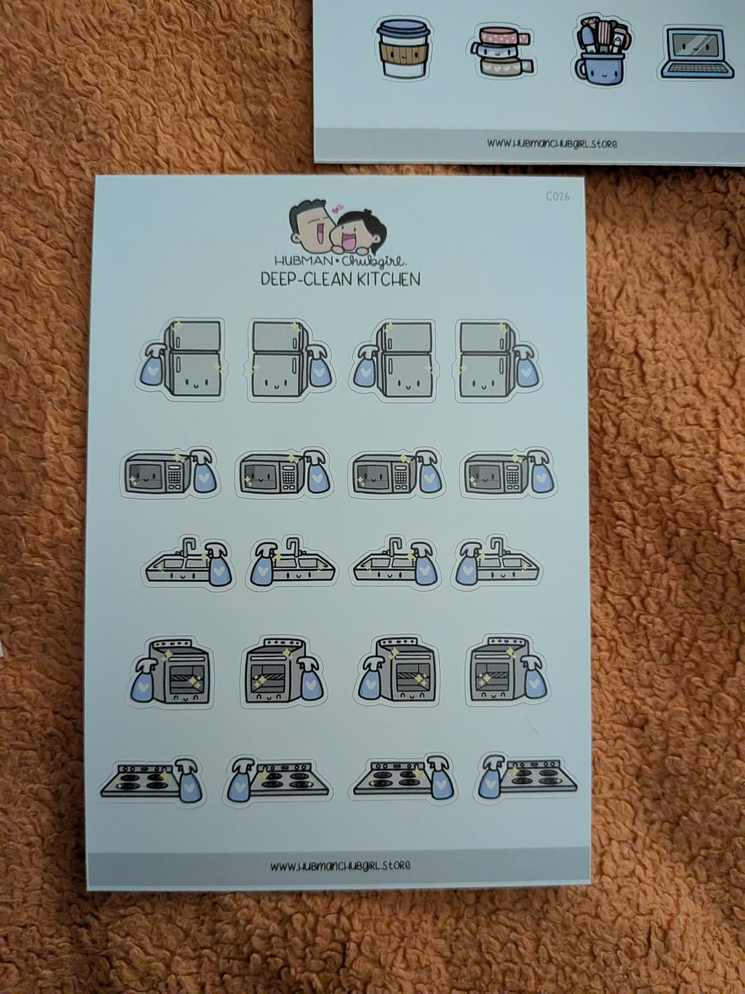 Customer photo review of Deep-Clean Kitchen Planner Stickers