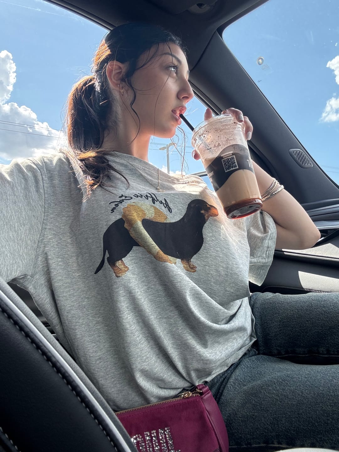 Customer photo review of Aelfric Eden Dachshund Off-The-Shoulder Tee