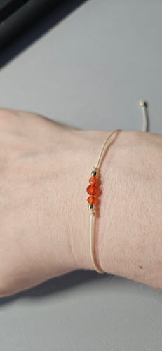 Customer photo review of Carnelian Bracelet - Natural Cord