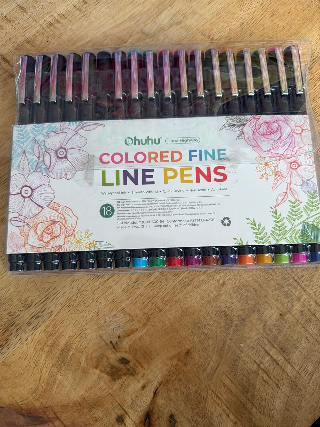 Customer photo review of Ohuhu Hana Highway Fineliner Drawing Pens,18 Pack