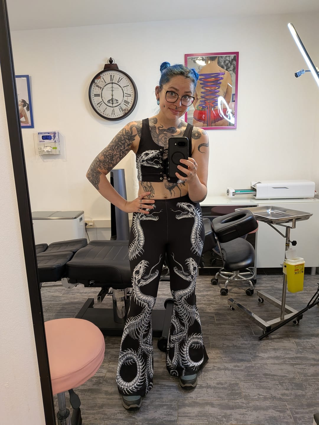 Customer photo review of Phantom Serpent Flare Pants Set
