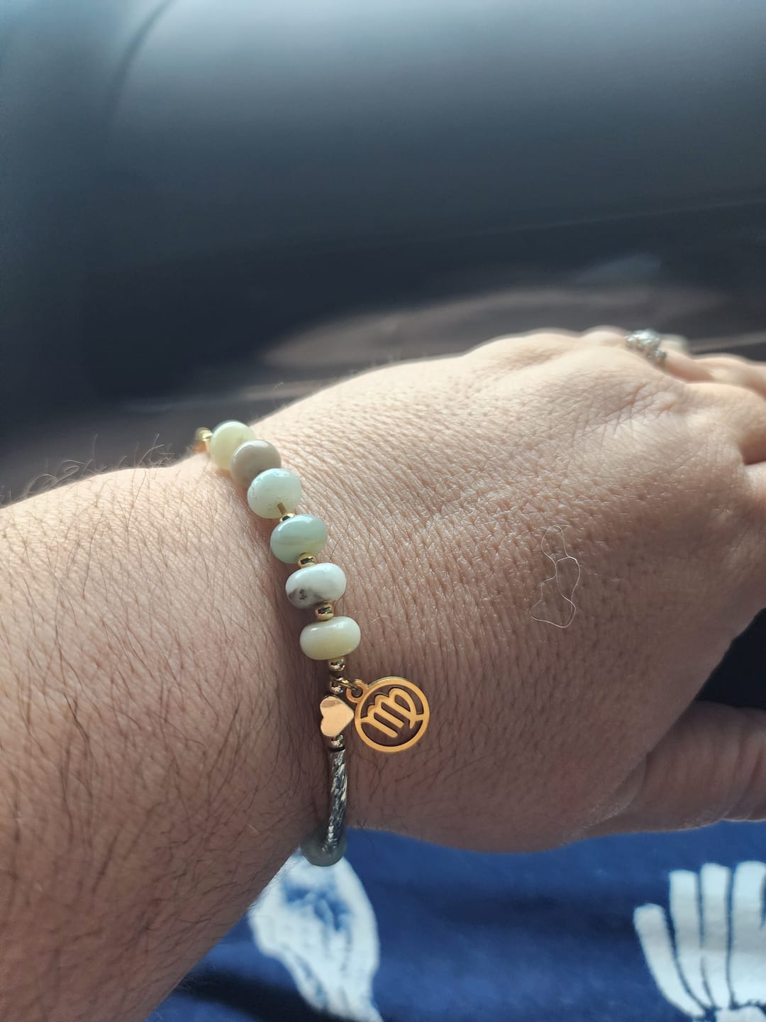 Customer photo review of Zodiac Amazonite Charm Bracelet