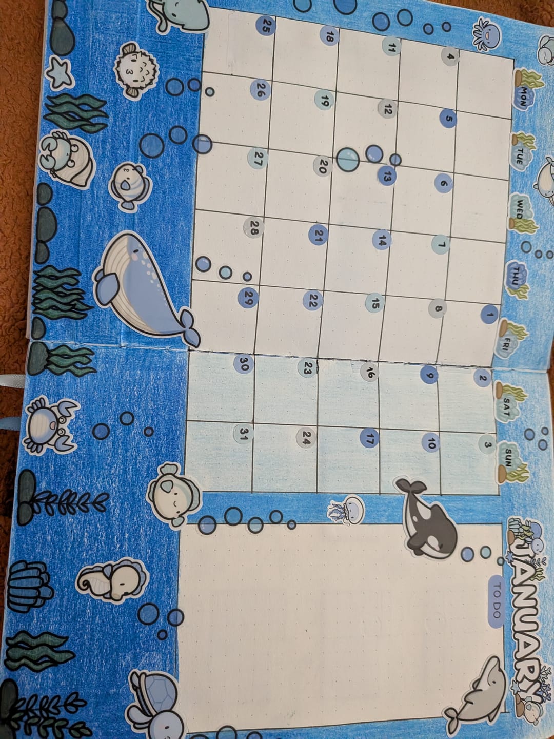 Customer photo review of Date Dots - Deep Blue Sea Planner Stickers
