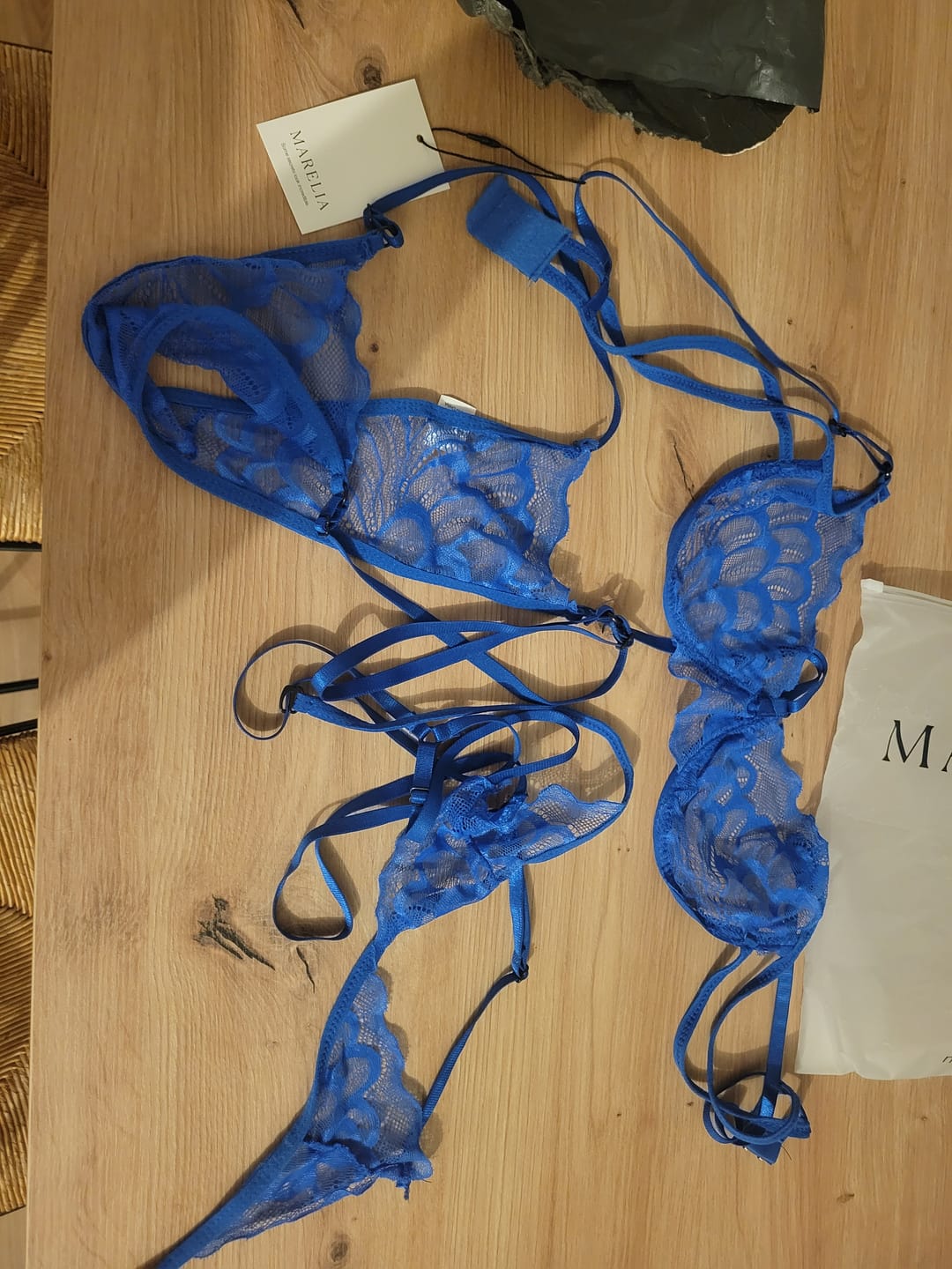 Customer photo review of Lace Bra High Waist Suspender Brief And Thigh Garter Set