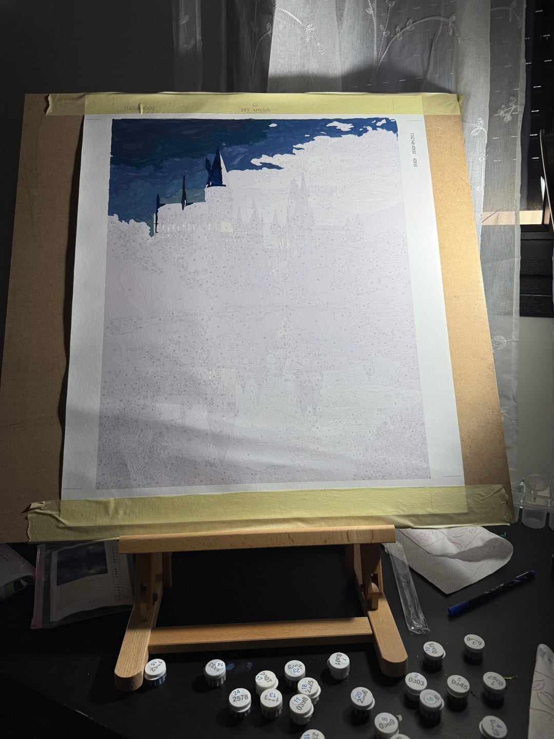 Customer photo review of Moonlit castle | Paint by Number