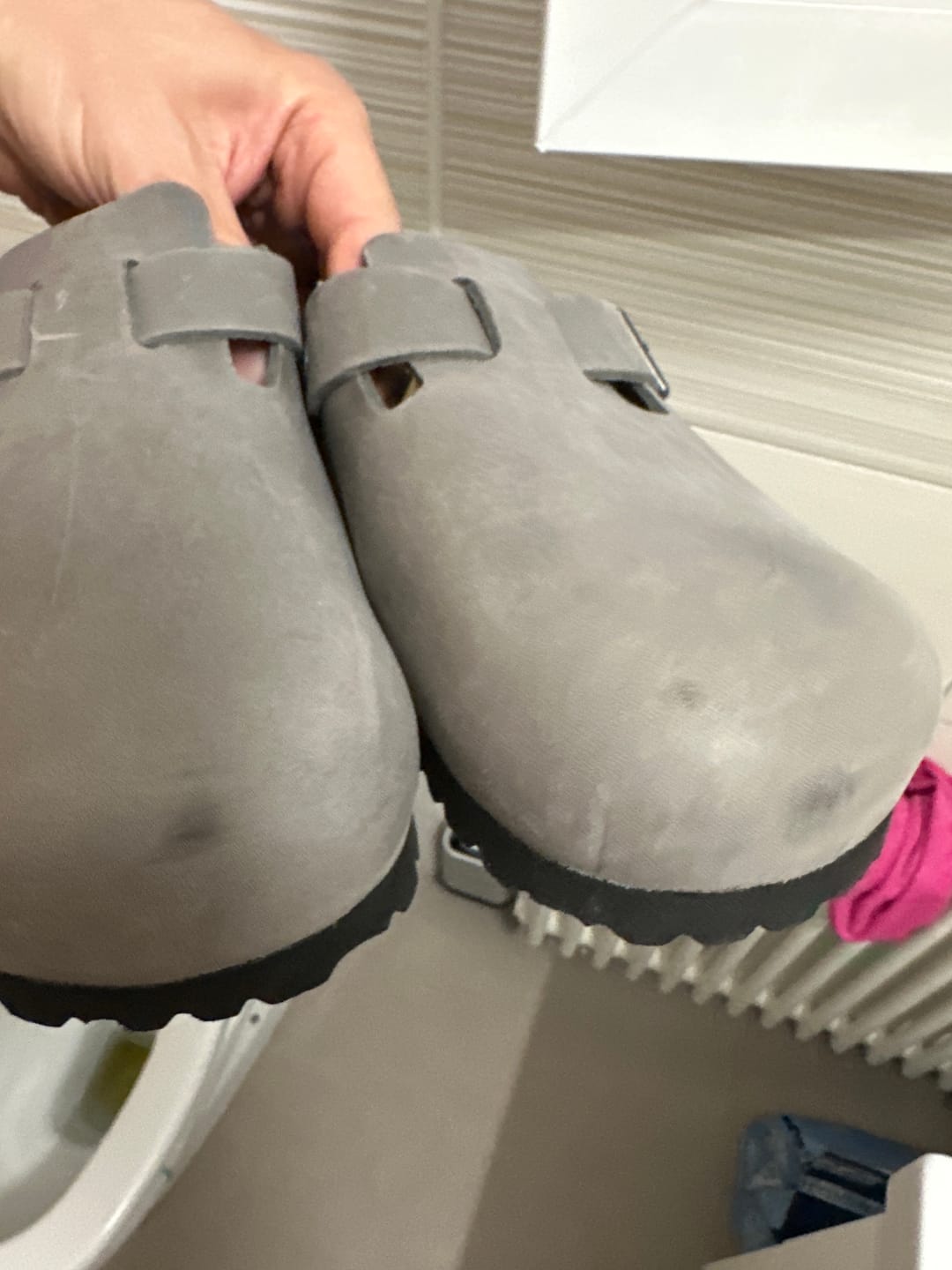 Customer photo review of Birkenstock Boston Soft Footbed Oiled Leather - Iron Grey