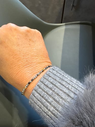 Customer photo review of Obsidian Bracelet - Snowflake Obsidian