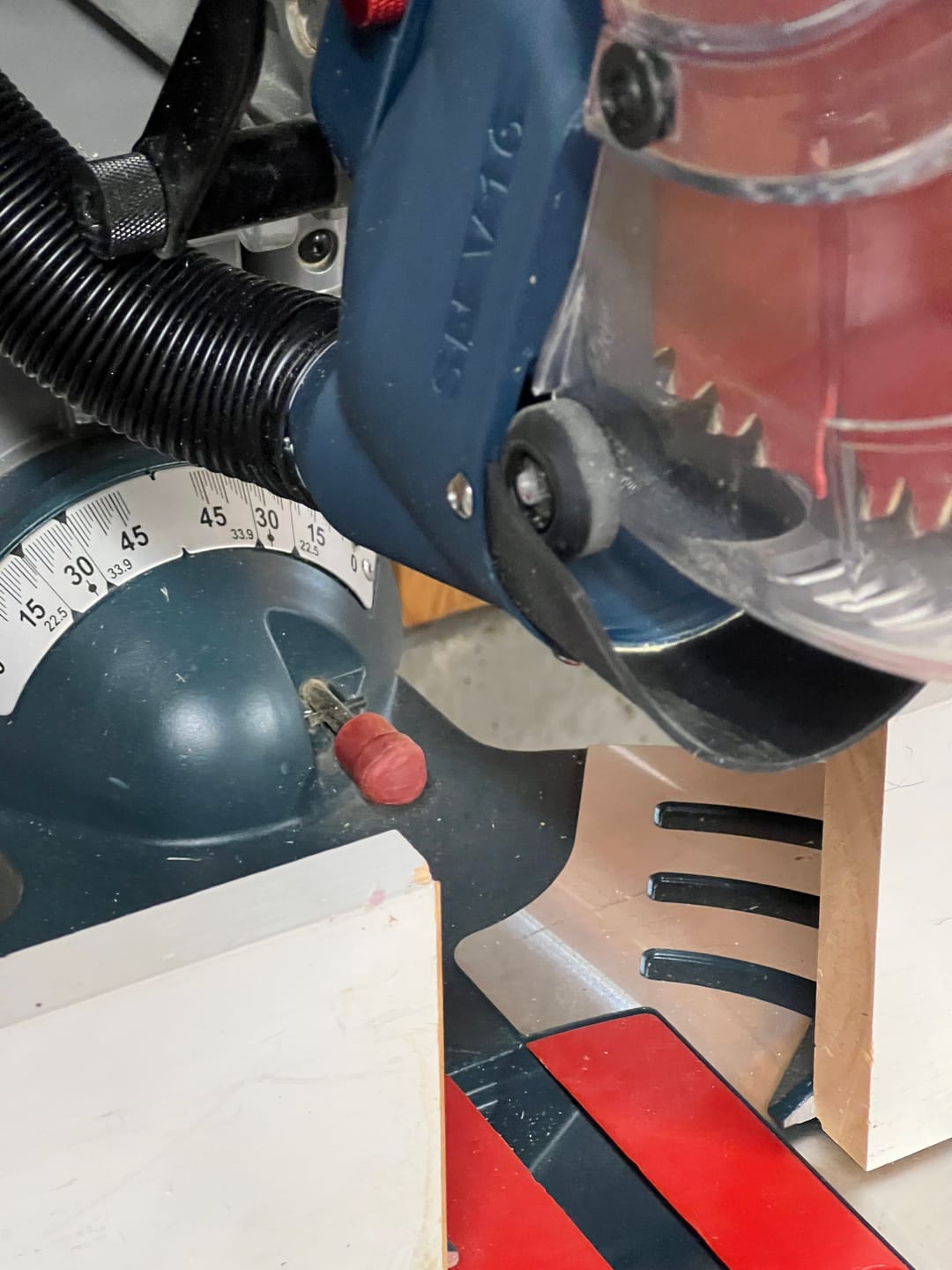 Customer photo review of Dust Collection Chute for Bosch Axial Glide Miter Saw