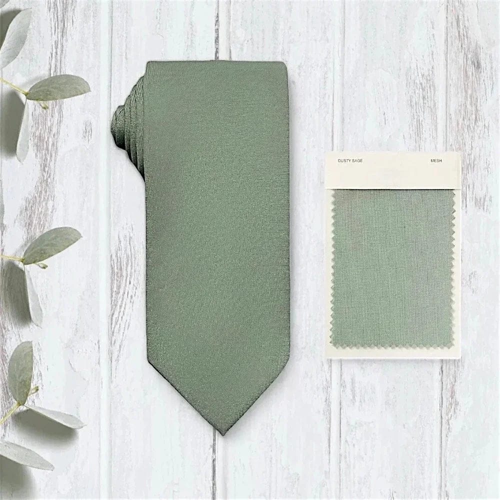 Customer photo review of Dusty Sage Necktie- Men’s Tie for Wedding
