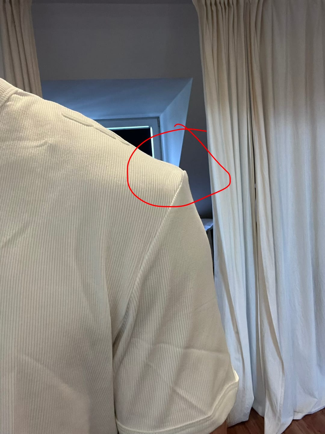 Customer photo review of Ribbed Slim Tee White