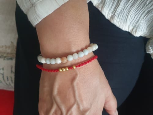 Customer photo review of Tibetan Luck Bracelet with Small Copper Beads